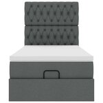 vidaXL Lit ottoman avec matelas et LED Gris foncé 80x200cm tissu