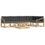 vidaXL Ensemble de canapés d'extérieur 6 pc Blanc et anthracite