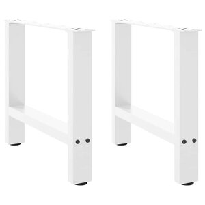 vidaXL Pieds de table basse Blanc 2 pièces 50 x (42-43) cm Acier