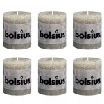 Bolsius bougie pilier rustique 80 x 68 mm ardoise 6 pcs