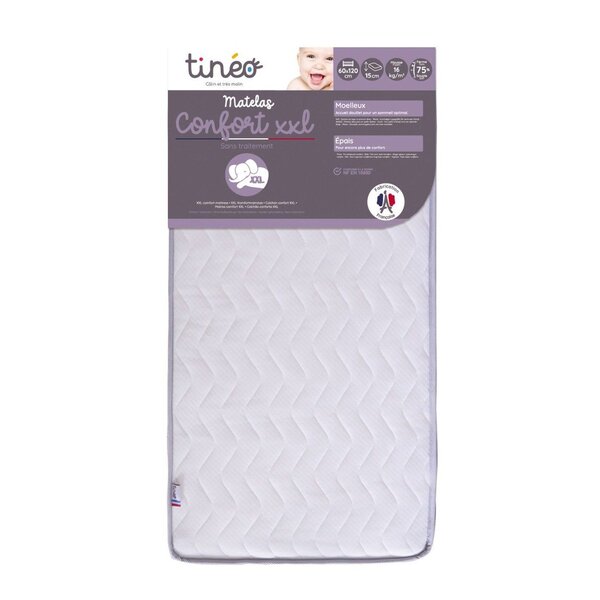 Matelas Bébé épais  confort XXL mi-ferme 60 x 120 x 15 cm