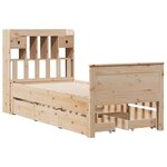 vidaXL Lit bibliothèque sans matelas 100x200 cm bois massif de pin