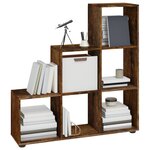 vidaXL Bibliothèque escalier Chêne fumé 107 cm Bois d'ingénierie