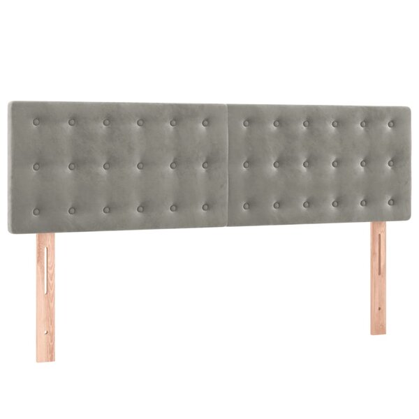 vidaXL Têtes de lit 2 Pièces Gris clair 72x5x78/88 cm Velours