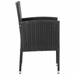vidaXL Chaises de jardin avec coussins noir lot de 2 résine tressée