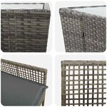 vidaXL Ensemble bistro de jardin 3 Pièces Gris Poly rotin