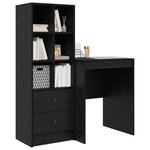 vidaXL Bureau avec tiroir avec étagère avec stockage 2 Pièces Chêne noir