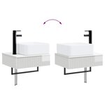 vidaXL Basin de lavage mural Blanc brillant 50 x 41 x 39 cm