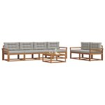 vidaXL Ensemble de canapés d'extérieur 7 Pièces Gris Naturel et Clair