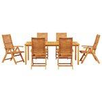 vidaXL Ensemble de salle à manger pour jardin 7 pc Marron