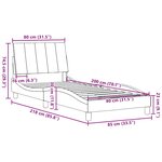 vidaXL Cadre de lit sans matelas noir 80x200 cm tissu