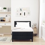 vidaXL Lit avec sommier à ressorts et matelas & LED noir 90x200 cm tissu
