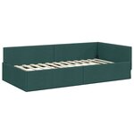 vidaXL Cadre de lit d'angle avec tête de lit Vert foncé 80 x 200 cm
