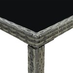 vidaXL Ensemble de bar de jardin 7 Pièces et coussins Résine tressée Gris