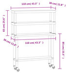 vidaXL Table de travail de cuisine avec étagère 110x30x150 cm inox