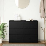 vidaXL Buffet chêne noir 100x35x76 cm bois d'ingénierie