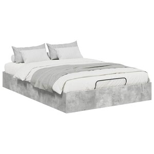 vidaXL Cadre de lit ottoman Gris béton 120 x 190 cm Bois d'ingénierie