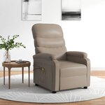 vidaXL Fauteuil de massage électrique Cappuccino Similicuir