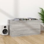 vidaXL Boîte de rangement à disques vinyle Sonoma gris 71x34x36 cm