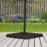 Pied de parasol lot de 4 dalles pour parasol à lester dim. tot. 100L x 100l x 9 5H cm HDPE noir