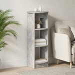 vidaXL Meuble d'appoint Gris Béton 40 x 40 x 100 cm Bois d’ingénierie