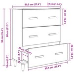 vidaXL Buffet Chêne noir 34 x 69.5 x 90 cm Bois d'ingénierie