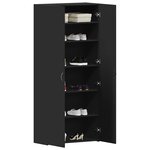 vidaXL Cabinet à chaussures Noir 80 x 35.5 x 180 cm Bois d'ingénierie