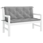 vidaXL Coussin de banc de jardin gris 120x(50+50)x7 cm tissu oxford