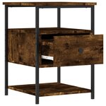 vidaXL Table de chevet chêne fumé 40x42x56 cm bois d'ingénierie