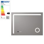 Miroir décoration moderne design LED pour salle de bain 70 x 100 cm argent 03_0010157
