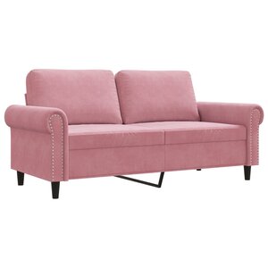 vidaXL Canapé à 2 places Rose 140 cm Velours
