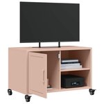 vidaXL Meuble TV rose 68x39x43 5 cm acier