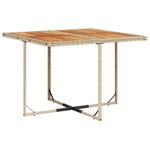 vidaXL Ensemble à manger de jardin et coussins 9 Pièces beige Poly rotin