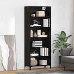 vidaXL Haut Armoire Chêne noir 69 5 x 34 x 180 cm Bois d'ingénierie