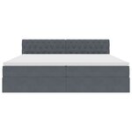 vidaXL Lit de Rangement avec matelas Gris foncé 200 x 200 cm Velours