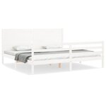 vidaXL Cadre de lit sans matelas blanc 200x200 cm bois massif