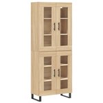 vidaXL Buffet haut Chêne sonoma 69 5x34x180 cm Bois d'ingénierie