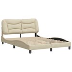 vidaXL Cadre de lit sans matelas Hvar crème 140x200 cm tissu