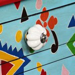 vidaXL Table console Bois de manguier massif Bleu peint à la main