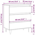 vidaXL Buffet Blanc 60x35x70 cm Bois d'ingénierie