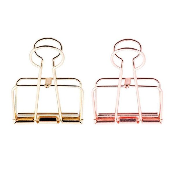 12 Pinces double-clip 19 mm - doré & cuivré