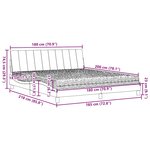vidaXL Lit avec matelas gris clair 180x200 cm tissu