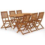 vidaXL Ensemble à manger de jardin pliable 7 Pièces bois d'acacia solide