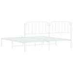 vidaXL Cadre de lit métal sans matelas et tête de lit blanc 193x203 cm