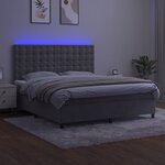vidaXL Sommier à lattes de lit matelas et LED Gris clair 180x200 cm