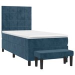 vidaXL Sommier à lattes de lit et matelas Bleu foncé 80x200 cm Velours