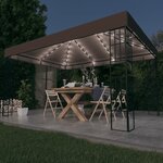 vidaXL Tonnelle avec guirlande lumineuse à LED 4x3 m Taupe