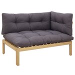vidaXL Unité de canapé d'angle Acacia Clair et Gris Foncé