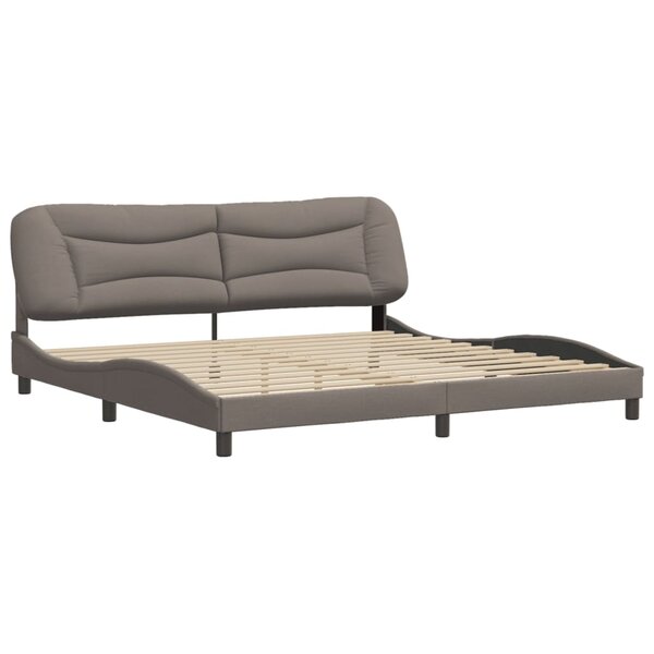 vidaXL Cadre de lit sans matelas taupe 200x200 cm tissu