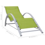 vidaXL Chaises longues lot de 2 avec table Aluminium Vert